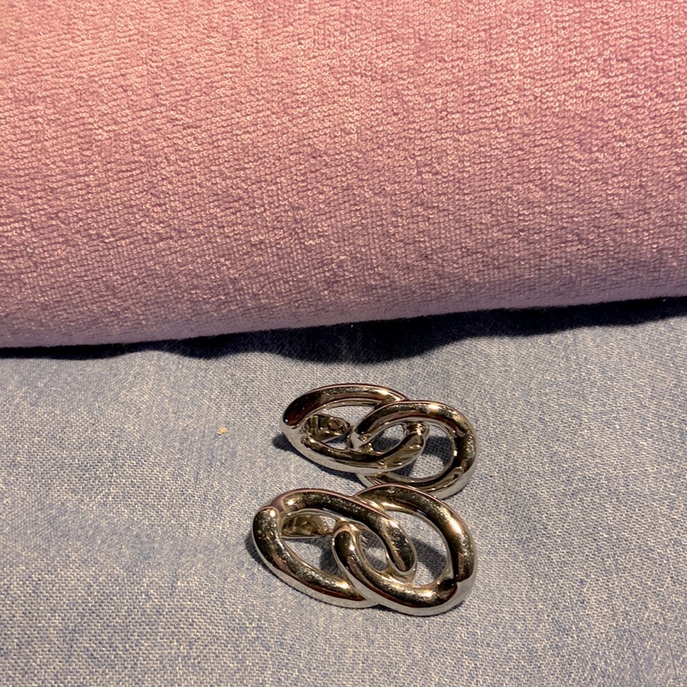Silvertone Monet clip earrings